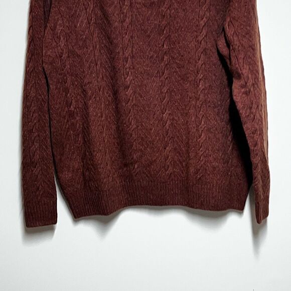 NWT Jos.A.Bank Reserve Cable Knit Half Zip Cinnamon Pullover Wool Sweater Sz XL - Picture 5 of 7